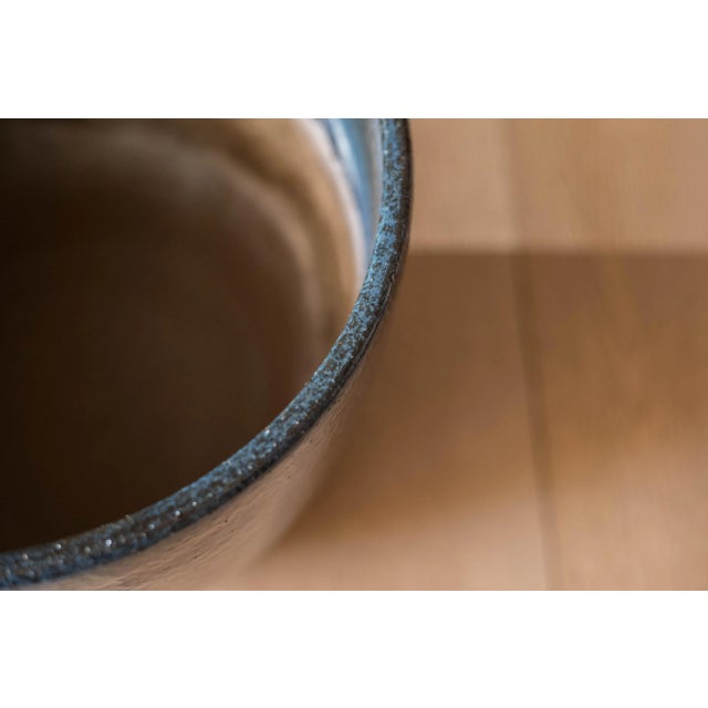Vintage California Blue Glaze Planter Pot With Saucer by Gainey Ceramics For Sale In Monterey, CA - Image 6 of 12
