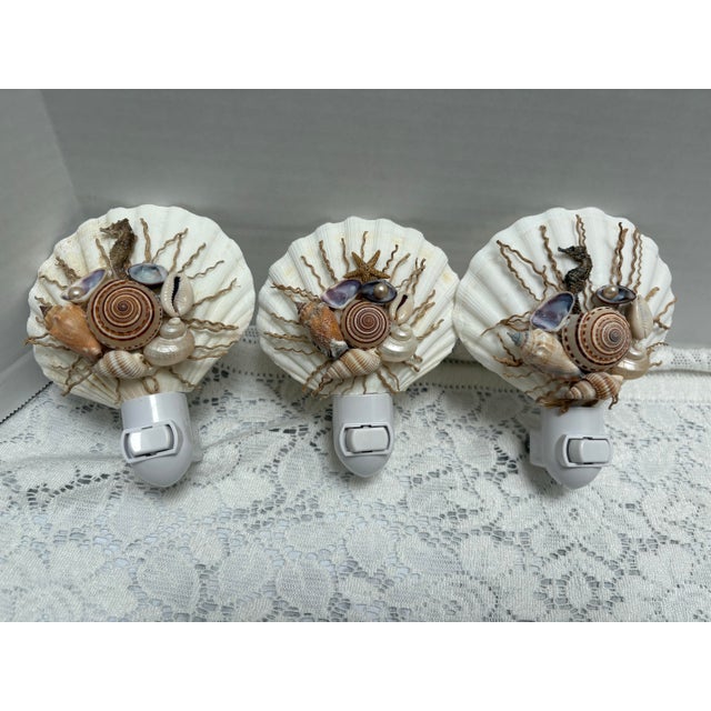 2010s Natural Adorned Seashell Night Life With Natural Shells, Pearl, Sea Glass and Starfish Accents For Sale - Image 5 of 8