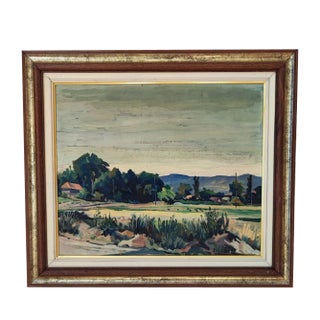 Kurt Conrad Loew, Paysage, Oil on Wood, 1960s, Framed For Sale