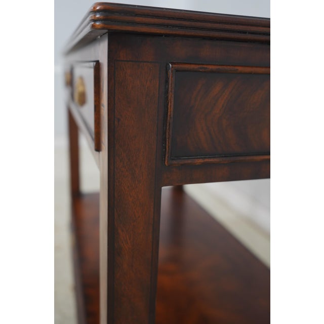 1960s Maitland Smith Regency Style Mahogany Inlaid 2 Tier Server For Sale - Image 14 of 18