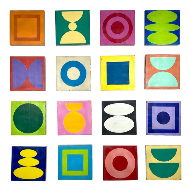 Encaustic Mixed Media Installation by Gina Cochran - "Brava!" - 16 Panels For Sale