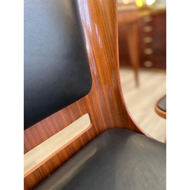 Italian Wooden Chairs in Leather and Brass, 1950s, Set of 6 For Sale - Image 13 of 18