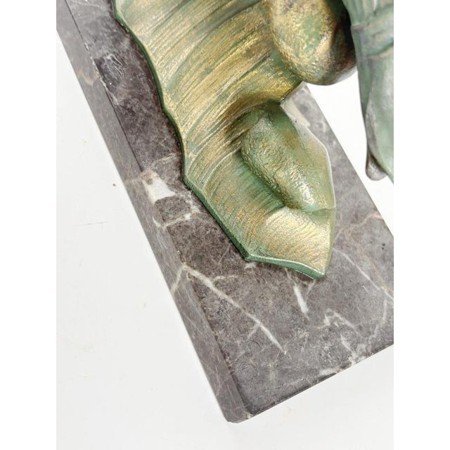 Bronze and Marble Fish Sculpture, France, 1950s For Sale - Image 10 of 14