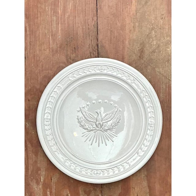 Off-white Vintage Italian Eagle Motif Ceramic Platter For Sale - Image 8 of 12