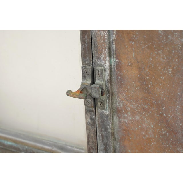 Verdigris Antique Bronze Belgian Post Office Window Panel For Sale - Image 8 of 9