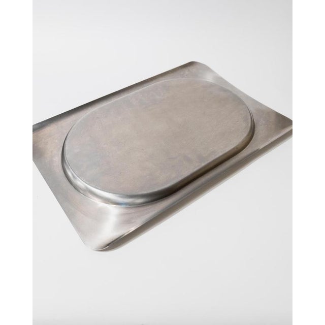 Vintage Modern Minimalist Stainless Steel Tray, 1990s For Sale - Image 9 of 12