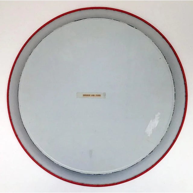 Vintage printed metal serving tray. Bright cheerful coffee theme tray. Underside sticker attached from Golden Age Club.