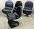Mid-Century Modern Model 1-2-3 Side Chairs and Panton Chairs in Black Leather by Verner Panton for Fritz Hansen & Fehlbaum, 1970s, Set of 4 For Sale - Image 3 of 16