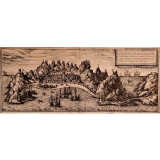 Aden - Original Etching by Braun-Hogenberg - Late 16th Century Late 16th Century For Sale