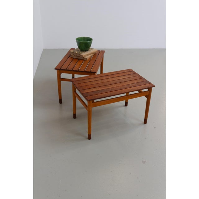 Danish Modern Side Tables in Teak and Beech, 1950s, Set of 2 For Sale - Image 13 of 18