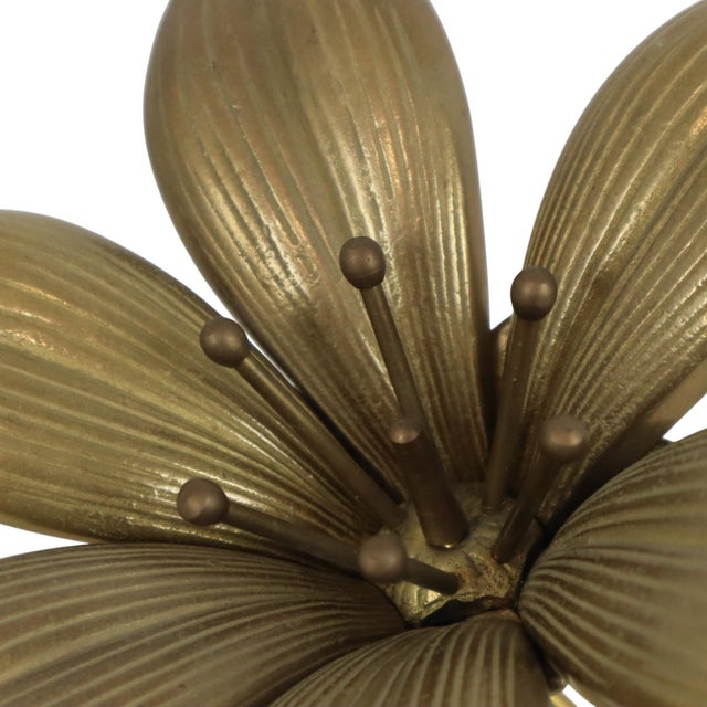 Mid-Century Modern Brass Lily Flower Sculpture Figurine Ashtray, 1960s For Sale - Image 13 of 18