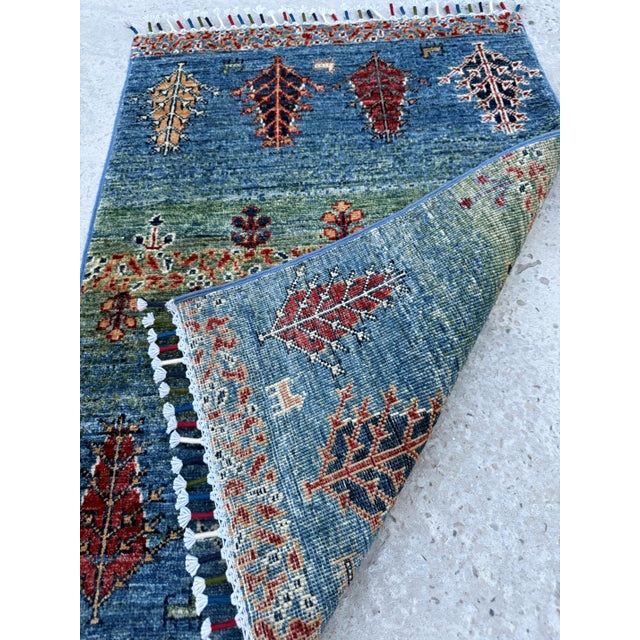 Contemporary Gabbeh Tree and Animal Hand-Knotted Wool Rug For Sale - Image 12 of 12