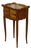 French Turn of the Century Walnut Side Table with Carved Tray Top and Drawers For Sale
