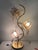 Hollywood Regency 1970s Mid Century Modern Hollywood Regency Pink Lotus Flower Tall Table Lamp 36” For Sale - Image 3 of 12