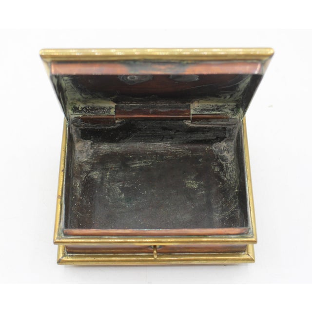 Circa 1800-1820 English Copper & Brass Jewelry Casket Box For Sale - Image 9 of 10