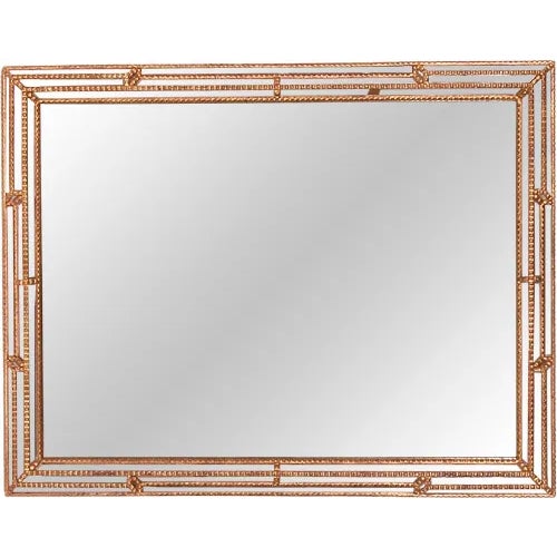 1990s Italian Hand-Carved Notched Rope Design Framed Mirror For Sale - Image 13 of 13
