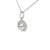 Contemporary 10K White Gold 5MM Cultured Pearl and Diamond Accent Halo Pendant Necklace For Sale - Image 3 of 5