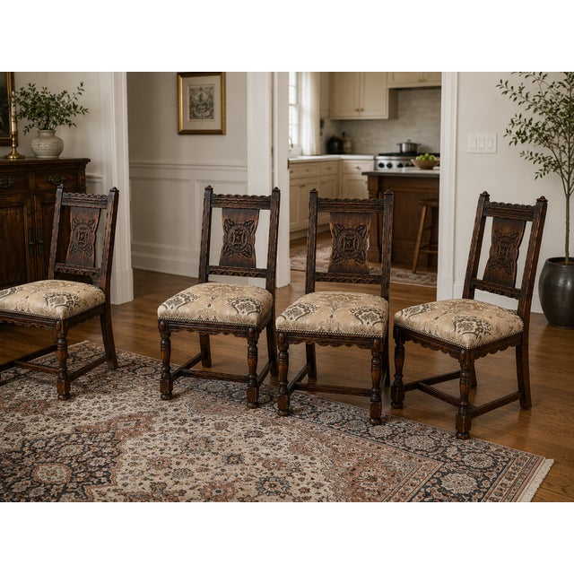 Newly reupholstered dining chairs by Jamestown Lounge Company. They were completely gutted and are in excellent condition...
