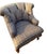 Marge Carson 1990s Marge Carson Boudoir Lounge Accent Chair French Tuffed Wingback Armchair Regency For Sale - Image 4 of 15