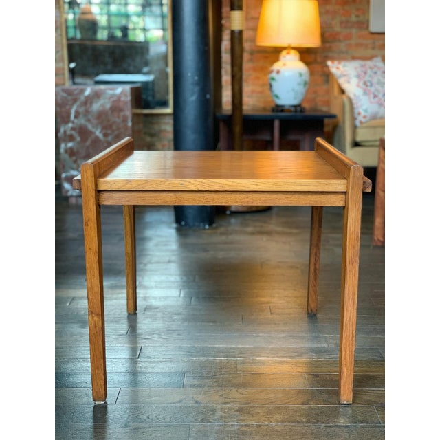 1940s French Modern Oak Side Table by René Gabriel For Sale In New York - Image 6 of 15