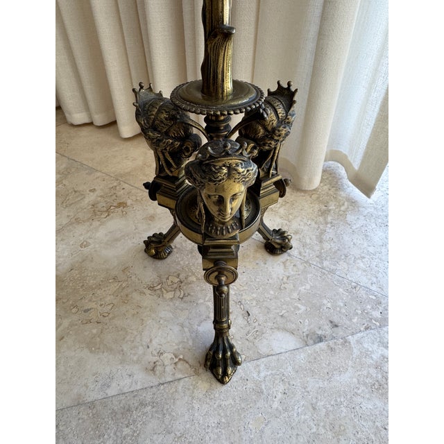 Metal Antique 1900s Bronze Six Arm Candelabra For Sale - Image 7 of 8