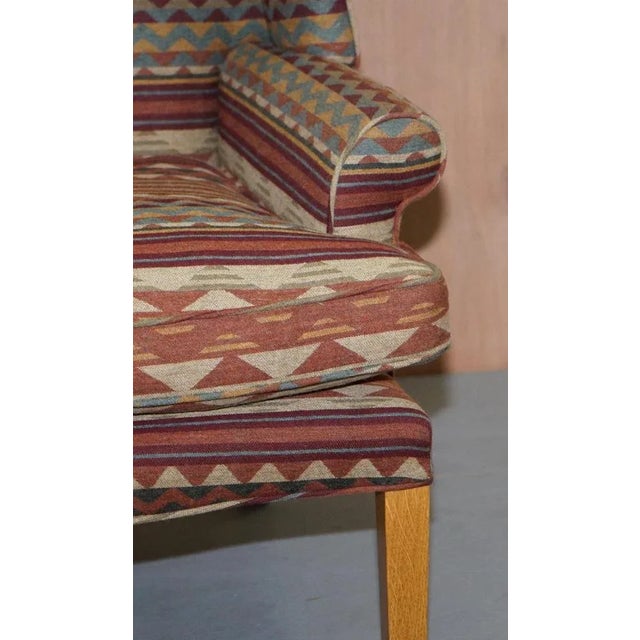 Wingback Armchair in Kilim Wool Upholstery with Beech Frame For Sale - Image 10 of 18