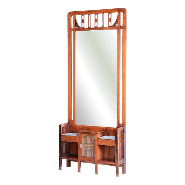 Art Deco Dressing Mirror in Palisander attributed to J.F.M. Hoffmann, Czech, 1910s For Sale