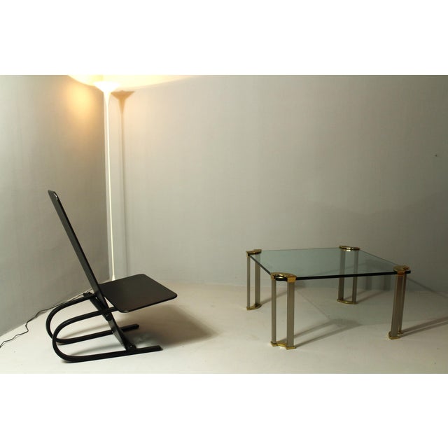 Large Coffee Table in Bronze, Glass and Steel from Peter Ghyczy, 1970s For Sale - Image 6 of 7