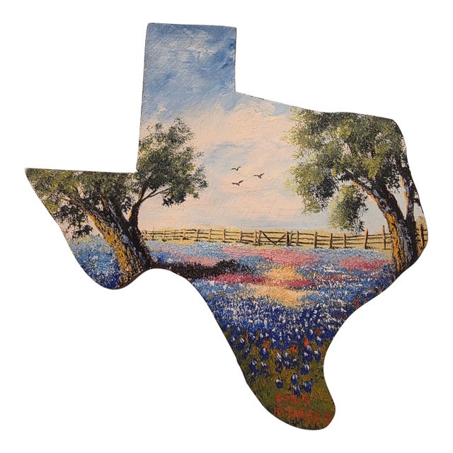 Texas Wildflower Bluebonnet Painting by Doris Pfullmann Reimers For Sale
