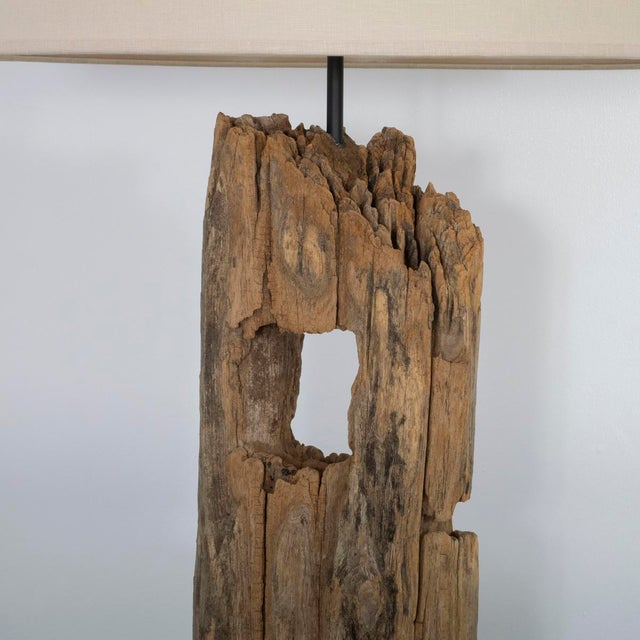 Wood Natural driftwood floor lamp For Sale - Image 7 of 13