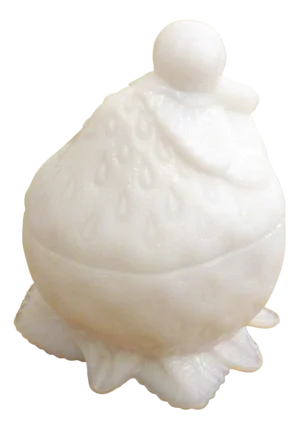 Early 20th Century Strawberry & Snail Sugar Pot in Opaline Glass from Portieux, 1890s