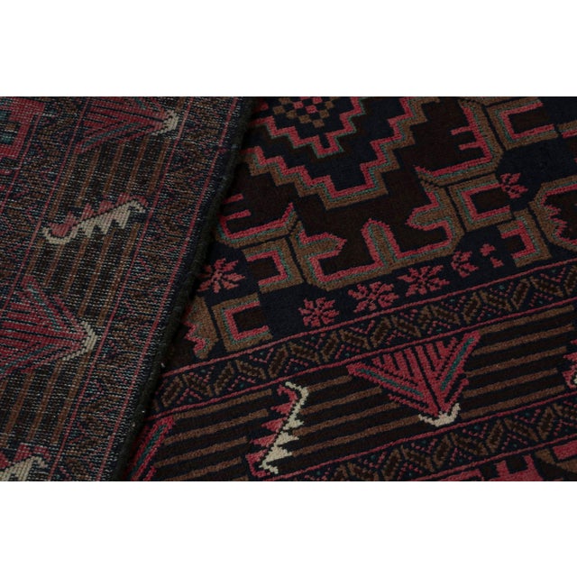 Textile Rug & Kilim’s Contemporary Baluch Rug in Red and Blue Patterns For Sale - Image 7 of 7