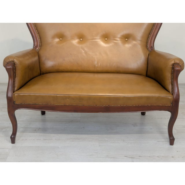 1960s Chippendale Leather Two-Seater Sofa, 1960s For Sale - Image 5 of 17