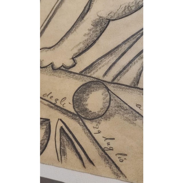 Enrico Baj, Untitled, 1986, Pencil Drawing on Cardboard, Framed For Sale - Image 3 of 16