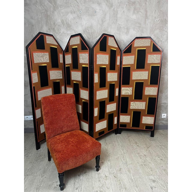 Vintage Reupholstered Screen, 1920s For Sale - Image 16 of 18