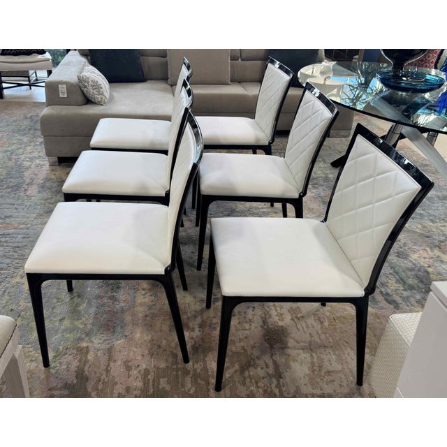 Modern Costantini Pietro Modern Leather Dining Chairs - Set of 6 For Sale - Image 3 of 18