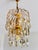 1970s French Style Hand-Painted Soft Green Crystal Waterfall Brass Chandelier For Sale - Image 6 of 9