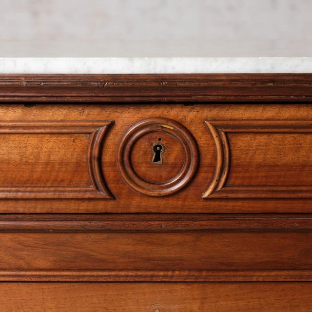 Late 19th Century French Walnut Buffet With Marble Top For Sale - Image 9 of 10