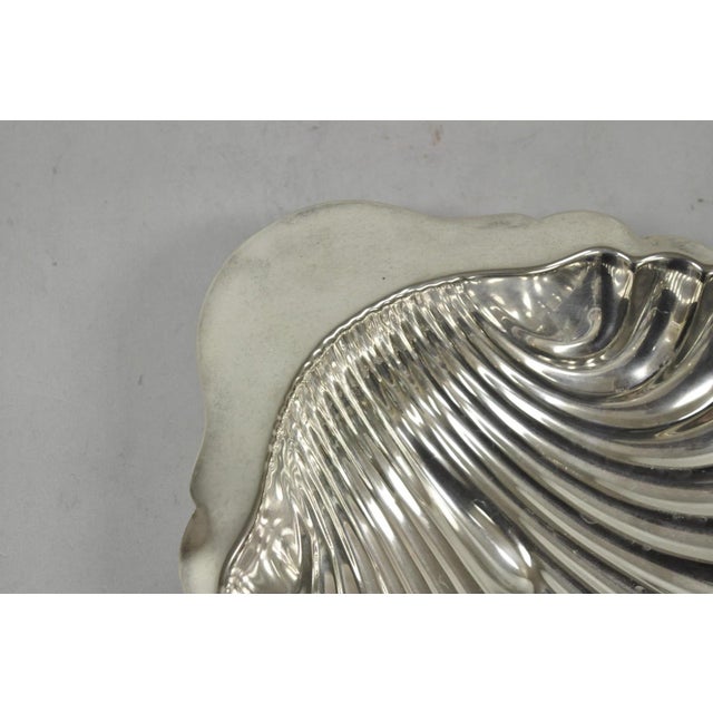 Vintage Mid Century Modern Large Silver Plated Clam Shell Serving Dish Platter For Sale - Image 4 of 8