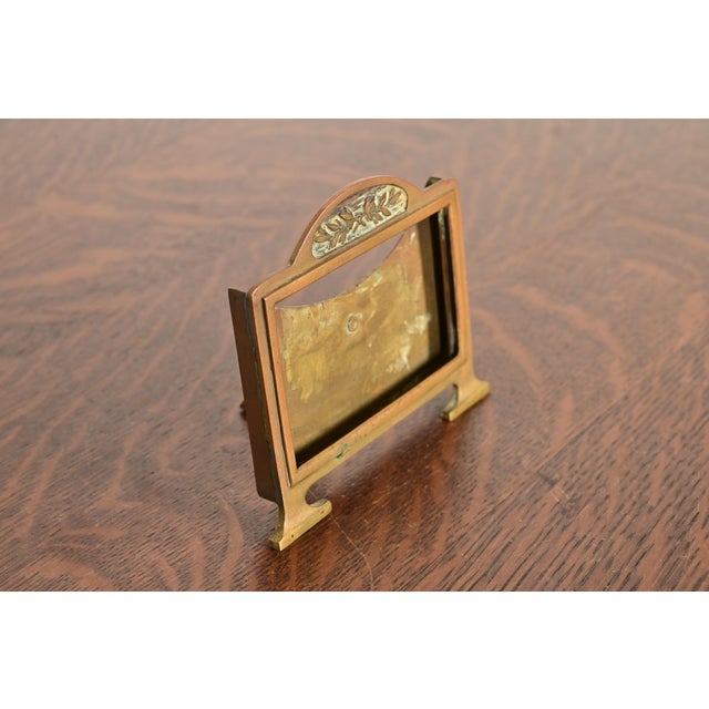 Tiffany Studios Tiffany Studios Style Antique Arts & Crafts Bronze Desk Calendar Frame or Picture Frame For Sale - Image 4 of 13