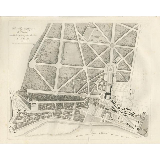 Hollywood Regency Louis-Pierre Baltard, Plan of the Château and Gardens of Saint-Cloud, 1803, Engraving For Sale - Image 3 of 10