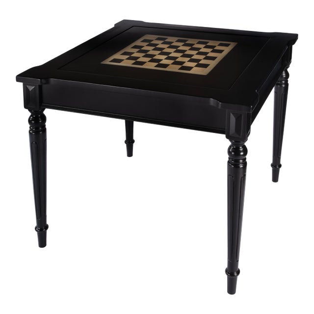 Vincent Multi-Game Card Table, Black For Sale
