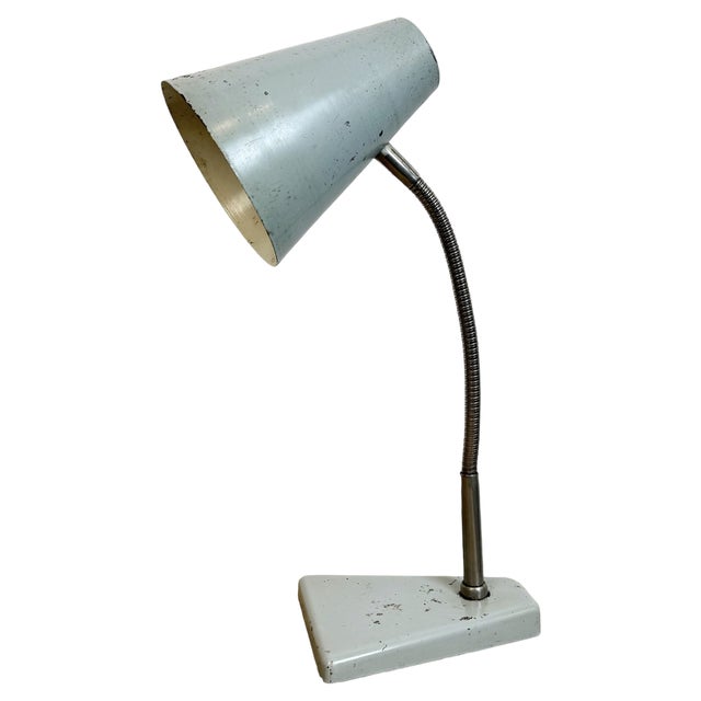 Industrial Grey Gooseneck Table Lamp from Zaos, 1960s For Sale