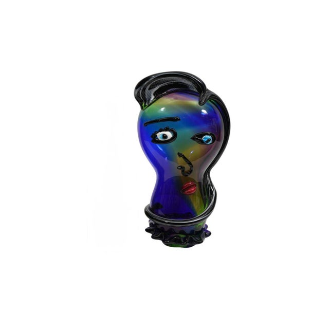 Murano Glass Pop Art Woman Head Sculpture For Sale In Tampa - Image 6 of 8