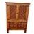 Large Chinese Country cabinet Handsome solid elmwood cabinet, having lattice front cabinet doors and three shelves.