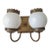 Vintage Milk Glass Globe Two Light Aged Brass Sconce For Sale