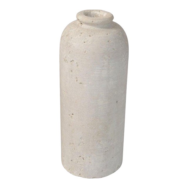 1970s Fratelli Manelli Style Venetia Travertine Stone Bottle Vessel Vase Raymor Italy For Sale