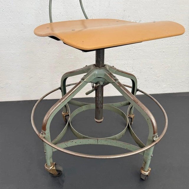Industrial Adjustable Drafting Task Chair by Toledo Metal Furniture Co. For Sale - Image 9 of 9