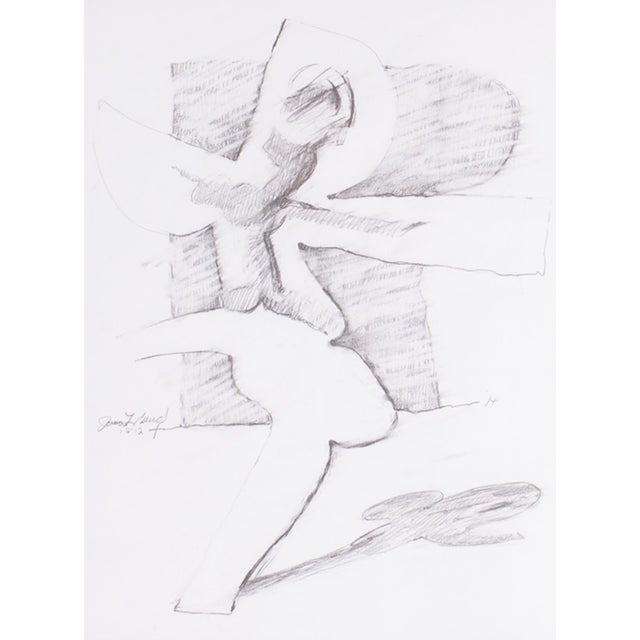 A 2012 graphite drawing by the American artist James L. Bruch (1942-2023). This abstract drawing depicts a biomorphic form...