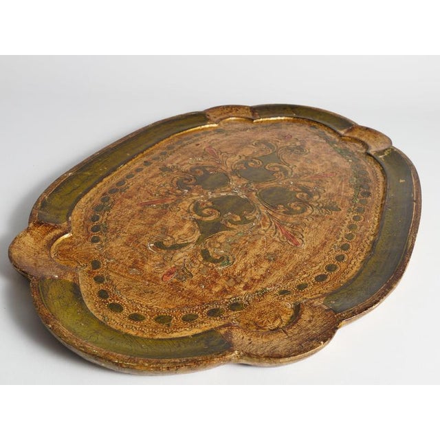 Mid-Century Florentine Rococo Scalloped Giltwood Tray, Italy, 1950s For Sale - Image 6 of 12